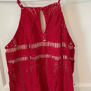 Francesca‘s red lace dress